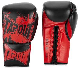 Tapout Angelus 960012 - Guantes de Boxeo (Piel, 1 par), Color Negro y Rojo