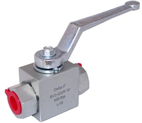 URPIZY 1PC Hydraulische 2-Wege-Hochdruck-Kugelhahn - 3/8 für BSP - 500 Bar MWP Hydraulische Kugelhahn Kohlenstoffstahl