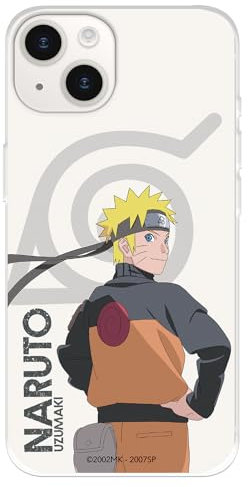 Schutzhülle kompatibel mit iPhone 15, offizielles Naruto Uzumaki zum Schutz Ihres Mobiltelefons, transparente Silikonhülle, flexibel, mit offizieller Naruto-Lizenz