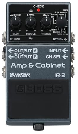BOSS IR-2 Amp & Cabinet | Premium Amp Emulator & Cabinet IR Loader | 11 Different Amp Types | Cab IRs from Celestion Digital | Simple User Interface | USB-C for Recording & Audio Playback