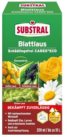 Substral Blattlaus Schädlingsfrei Careo Eco, 200ml, gegen Blattlaus, Spinnmilbe, Weiße Fliege, Gallmilbe und Schildlaus, bekämpft auch Eier & Larven, Grün