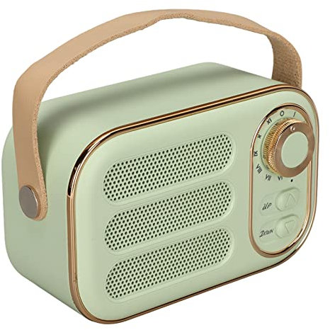 Plyisty Altoparlante Bluetooth retrò, Arredamento Vintage, Piccolo Altoparlante Bluetooth 5.0 Portatile, Supporto USB, Scheda TF, per Casa, Viaggio, Esterno (GREEN)