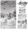 Preboun 3 Stück Weihnachten Schneemann Badezimmer Handtücher Set Grau Winter Wald Handtücher Schneeflocken Badetücher Kardinal Geschirrtücher Weihnachten Waschlappen für Badezimmer Küche Hotel Strand