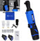 21V Cordless Electric Ratchet Wrench Kit, 230RPM 3/8 Inch Power Ratchet Wrench with Variable Speed Trigger 2-Pack 1.5Ah Li-Ion Batteries, 7 Sockets & 1-Hour Fast Charge