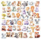 AOZUO 50 Stück Süße Tiere Sticker Kinder, Kawaii Vinyl Aufkleber mit Niedlichen Aquarellen Tiere Motiven Wasserfest Selbstklebend für Laptop, Telefon, Wasserflasche, Fahrrad, Scrapbook, Fotoalben