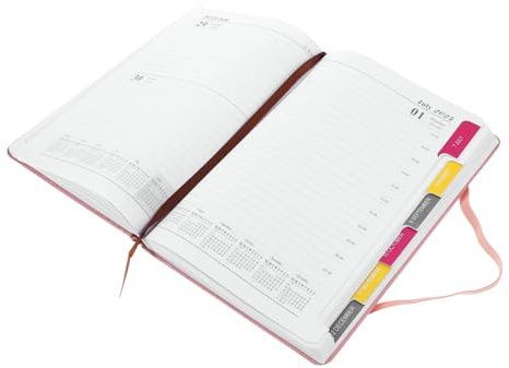 GRIRIW Agendabuch 2024 Jahresplan Notizblock Kalenderplaner Notizbuch Auflisten Tägliches Notizbuch Jahresnotizbuch Zeitplan Buch Notizbücher Zeitplan-notizbuch Stundenplaner Papier Rosa