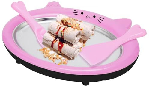 Máquina para hacer rollos de helado,Bandeja de rodillos para helados de producción rápida |Placa de acero inoxidable artesanal para congelar yogur, helado, con 2 espátulas