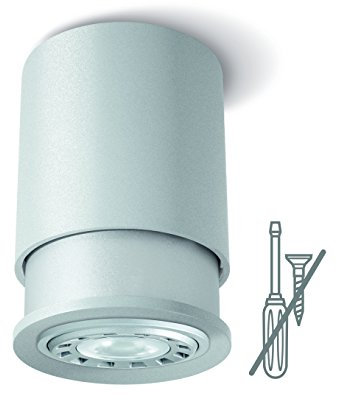 Twister Classic Spot Deckenleuchte – Einfach zu befestigen, keine Schrauben, nur ein Haken, patentiert, GU10 LED – Silver