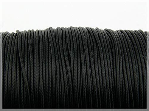 10 m Polyesterkordel gewachst in schwarz, 1 mm