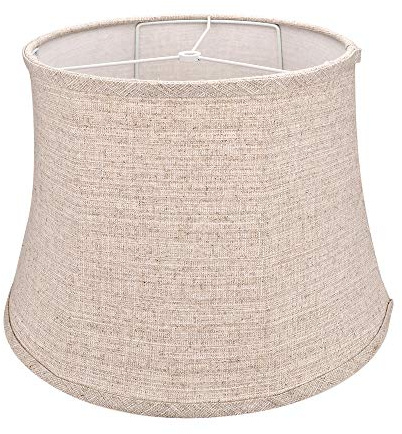 Tootoo Star Brown Large Drum Lamp Shade for Chandeliers Floor Light and Table Lamp, 12x16x11 Spider, Fabric Natural Linen Hand Crafted