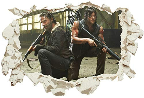 Unified Distribution The Walking Dead - Rick Grimes & Daryl Dixon - Wandtattoo mit 3D Effekt, Aufkleber für Wände und Türen Größe: 92x61 cm, Stil: Durchbruch