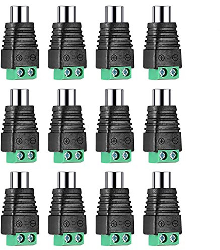 Iskueal Rca to Av Screw Terminal Adapter, Speaker Wire Connectors, Female(6 Pairs)