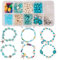 SUNNYCLUE 1 Box DIY 242 Stück 6 Sets Boho Muschelperlen Strand Charm Fußkettchen Bastelset Verstellbarer Fußkettenschmuck Mit Seestern Muschel Charms Türkis Stein