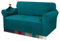 Granbest Dicke Sofabezug 2 Siter Stretch und Stilvolle Couchbezug Möbelbezüge Anti Rutsch Kratzfest Sofahusse Jacquard Spandex Stoff (2 Sitzer, Blaugrün)