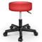 TRESKO Rollhocker höhenverstellbar Rot | Drehhocker 10 cm Dicke Polsterung | Arbeitshocker 360° drehbar | Hocker