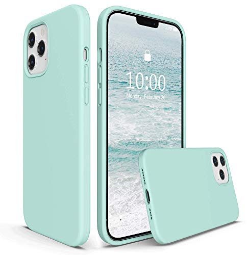 SURPHY Liquid Silicone Case Compatible with iPhone 12 Pro Max Case 6.7 inches, Gel Rubber Full Body Shockproof Phone Case for iPhone 12 Pro Max 6.7 inches 2020 (Mint)