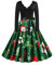 EFOFEI Damen Kurzarm Cocktailkleid mit Gürtel Hepburn Cocktailkleid Rockabilly Vintage Retro Rockabilly Kleider Grün M