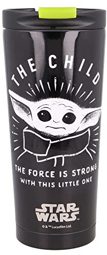 Stor8412497008629Aislado Acero Inoxidable Térmica Café Vaso, 425 ml Capacidad, El Niño Mandaloriano