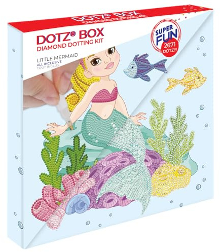 Diamond Dotz DBX-016 Box Little Mermaid, ca. 28 x 28 x 2,5 cm groß, Diamond Painting, Diamantbild auf Motiv-Keilrahmen, zum Aufstellen oder Aufhängen, ideal auch für Kinder