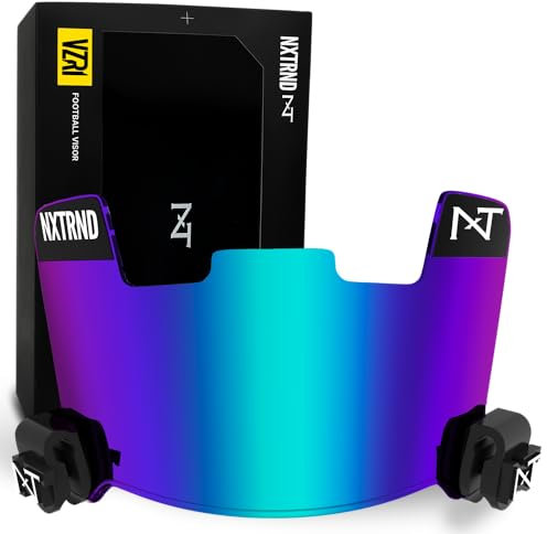 Nxtrnd VZR1 Fußballvisier, Flache Linsentechnologie, passend für Erwachsene & Jugendliche Fußballhelme (blau)