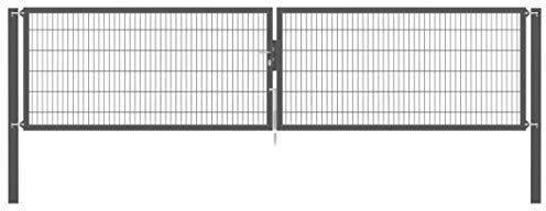 Alberts 637316 Doppeltor Flexo Plus mit Zubehör | verschiedene Breiten und Höhen | Pfostenstärke 80 x 80 mm | anthrazit | Breite 500 cm | Höhe 120 cm