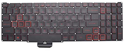 New Replacement Keyboard for Acer Nitro 5 AN515-54 AN515-43 AN517-51 AN715-51 AN515-54-51M5 AN515-54-55YM AN515-54-71FT Laptop Backlit Keyboard Red