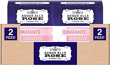 2x Acqua alle Rose Crema Viso Idratante Sensitive con Vitamina B5 ed Estratto di Rosa per Pelli Sensibili - 2 Confezioni da 50ml ognuna