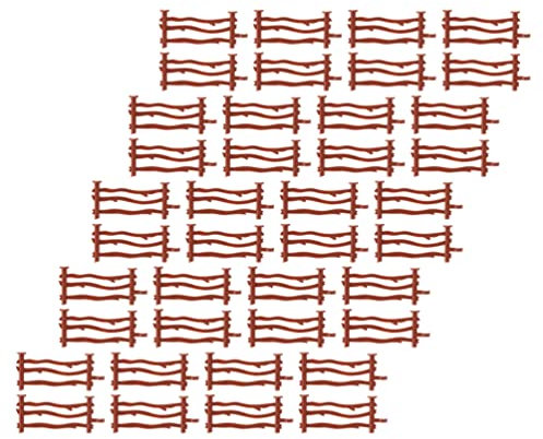 Toyvian 100Pcs Corral Fence Toy Panel Horse Corral Fencing Accessories Playset Mini Garden Fence Toys for Farm Barn Paddock Horse Stable Farm Animal Paddock Toy