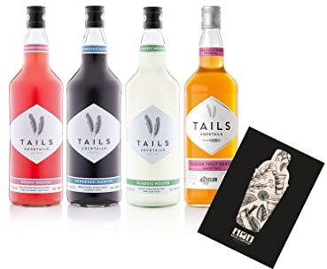 Mixcompany Tails Cocktails 4er tasting Set Pornstar Martini + Espresso Berry Mojito Classic je 1L (14,90% Vol) - [Enthält Sulfite]