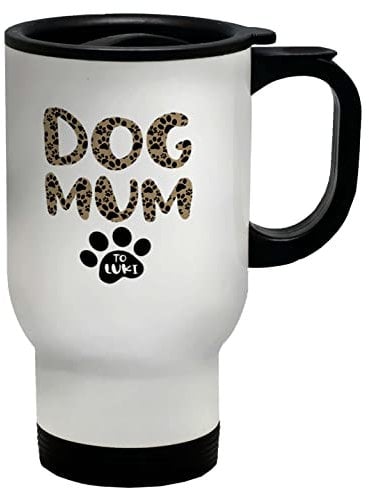 Shopagift Personalised Dog Mum Paw Pattern Animal Travel Mug Gift Cup