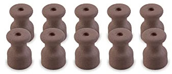 Amarcords - Abrazadera de cable con tornillos y tacos. 10 aisladores de porcelana de colores antiguos para instalaciones de cable trenzado de pared de color KAKI