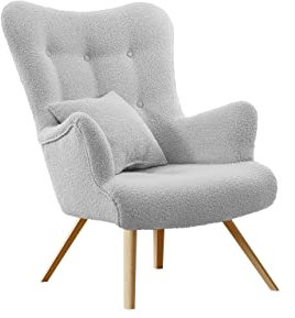 Mirjan24 Sessel Hosul Boucle, Polstersessel im skandinavischen Stil, Armsessel, Armchair, Fernsehsessel, Loungesessel, Ohrensessel, Top-Qualität Sitzmöbel (Boucle Baloo 2085)