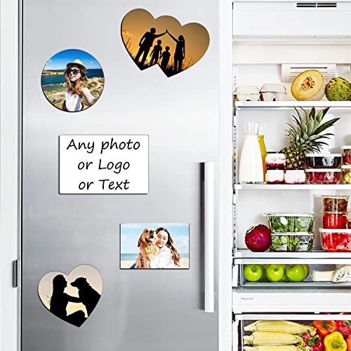 LEECUM Benutzerdefinierter Kühlschrankmagnet, Personalisierung, 4 Stück, Druck Ihres Designs, Heimdekoration, Foto, Büro und Küche – Schließfachmagnete (Herzförmig)