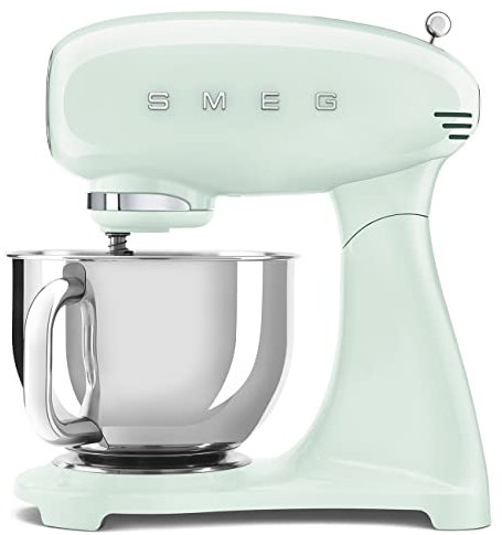 Smeg SMF03PGUK Full Colour Stand Mixer, 50's Style, 10 Speed Settings, 800W, Pastel Green