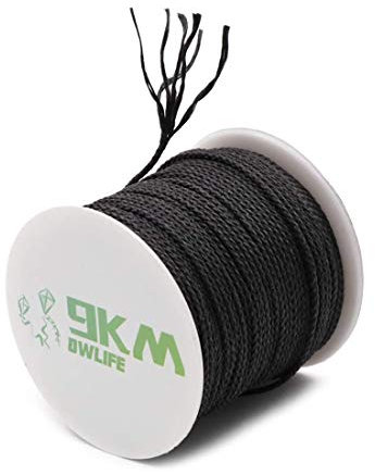 9KM DWLIFE Kevlar Braided Fishing Lines,Multipurpose Kevlar Fishing Braided Cord 50lb-1000lb Utility Rope Kite Line/Camping Cordage/Fishing Tackle Assist/Model Rocket Heat and Cut Resistant Black