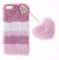 SNCLET Fluffy Fur Plush Case for iPhone 8 Plus Protective Case Soft Warm Love Fluffy Case Bling Diamond Cover Fluffy Fur Skin TPU Cell Phone Case for Women Girls for iPhone 8 Plus/7 Plus,Collage Pink