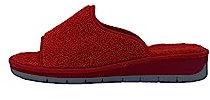 GRUNLAND DOLA CI1317 RE-Soft Chaussons Rouges pour Femmes en Tissu éponge 41