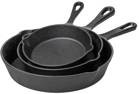 Blackwell Juego de sartenes - Hierro Fundido - ø 16, 20 y 25 cm - Sin revestimiento antiadherente