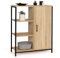 IDMarket - Buffet d'appoint 3 étagères et Placard 70 cm Detroit Design Industriel