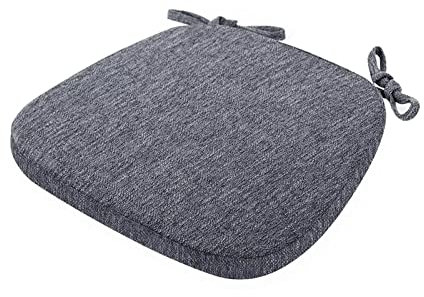 Yadlan Stuhlkissen 6er Set mit Schleife, Sitzkissen 40x40 Waschbar, Stuhlauflagen KüChenstuhl mit ReißVerschluss, Stuhlkissen Esszimmer 6 StüCk Trapez GedäChtnisschaum Sitzpolster Dunkelgrau