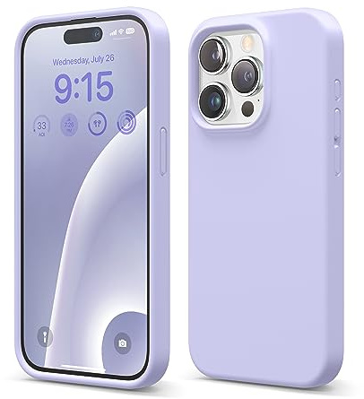 elago Liquid Silicone Case Compatible with iPhone 15 Pro Case, Premium Silicone, Full Body Protective Cover [4 Layer Shockproof Structure], Anti-Scratch Soft Microfiber Lining (Purple)