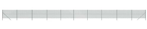 vidaXL Chain Link Fence, Garden Fence with Binding Wire and Strut Post, Wire Mesh Fencing for Patio Yard, Fence Panel, Green 2.2x25 m
