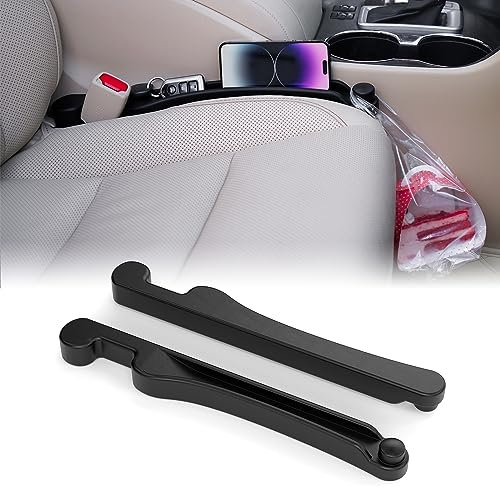 Givifive Auto Zubehör – 2er Set Sitzspaltfüller mit Organizer & Haken, 3in1 Spaltstopper, Praktisches Auto Gadget, universell für Auto, SUV, LKW (Schwarz)