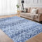 LuxFocus Maschinenwaschbarer Boho Teppich - Rutschfest, Kurzflor für Innen, Schlafzimmer, Wohnzimmer - Marokkanischer Stil, Faltbare Bodenmatte, Blau 120x170 cm
