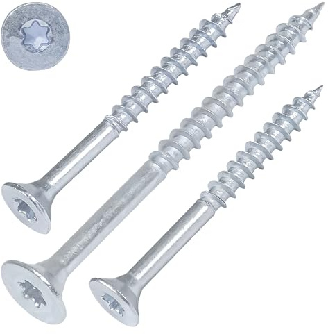 SCREW REBEL Spanplattenschrauben Sortiment 1.600 Schrauben plus 3 passende Torx Bits, 4x40(1000 St.) 4x60(200 St.) 5x100(100 St.) 5x120(100 St.) 6x80(200 St.) mit Teilgewinde, verzinkt