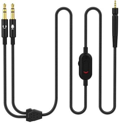 Zosvoses GSP 500 Cable with Mute and Volume Control Compatible with Sennheiser Game ONE, Game Zero, GSP 350, GSP 500, GSP 600, GSP 670, PC 373D, G4ME ONE, G4ME Zero Gaming Headset