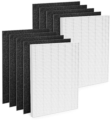 SCREENTRONICS HEPA 115115 Filter A & Carbon Pre-Filters Compatible Replacement for Winix PlasmaWave C535 5300-2 6300-2 5300 6300 P300 9000 5000 5000B Air Purifier (2xHEPA Filter + 8xCarbon Filters)