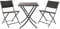 OHS Bistro Table and Chairs Set 2 Rattan Brown, Outdoor Table Garden Chairs Set of 2 Patio Furniture Sets for Balcony Summer BBQ Conservatory, 3 Piece Table Chairs