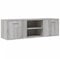 vidaXL Grey Sonoma Engineered Wood TV Cabinet Stand - Modern Living Room Media Unit with Ample Storage and Display Space, Easy Assembly, 120x34x37cm