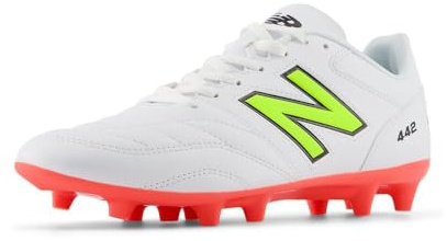 New Balance Herren 442 Academy Fg V2 Fußballschuhe, Weiß/Energy Red/Hi-lite, 9